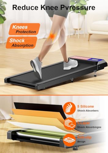 Image of Gkyet Walking Pad with 5%-8% Incline, 2.5HP Quiet Under Desk Treadmill for Home Office, 265 LBS Capacity, Portable Slim Walking Pad Treadmill with Remote Control, Small Treadmill for Apartment