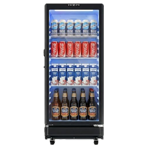 Image of Vivacool 6 Cu.Ft Commercial Refrigerator, Beverage Refrigerator Cooler with Glass Door, Lock & Adjustable Shelves, Quiet Frost Free for Bar Office Home, ETL Listed