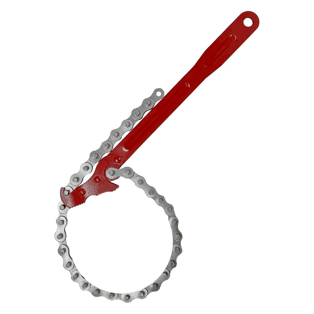 Tsudoku Chain Wrench, 12Inch Strap Wrench, Carbon Steel Chain Pipe Wrench Heavy Duty For Semi Truck, Universal Spanner Drain