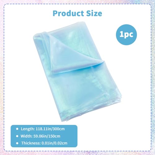 GORGECRAFT 3 x 1.5M Blue Iridescent Organza Fabric Polyester Magic Rainbow Holographic Shinny Gauze Sheer Gradient Lace Fabrics for Dress Background Party Home Decor DIY Crafts Supplies - Image 2
