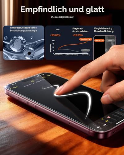 DIMONCOAT für iPhone 18 Pro für Panzerglas TOP 9H+ Sturzschutz, 2 Stück – Ansicht 5