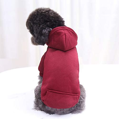 Idepet Pet Dog Hoodies Dog Clothes For Small Dogs Vest Chihuahua Clothes Warm Coat Jacket Autumn Puppy Outfits Cats Dogs Clothing(Xs, Winered) #TOP3