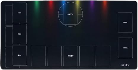Amazon Mini2x Tcg ポケモンカード 用 ラバー プレイマット バトルフィールド ハーフ 30 60cm ケース付き ハーフ 黒 トレカ 通販