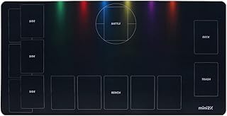 TCG ポケモンカード 用 ラバー プレイマット バトルフィールド ハーフ 30×60cm 収納袋付き (ハーフ, 黒)