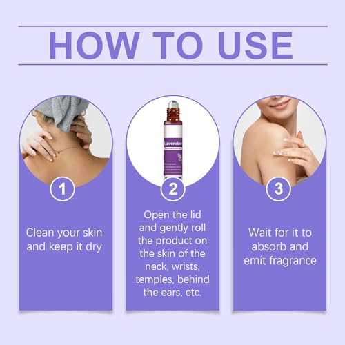 Aceite esencial de lavanda Roll-On, 100 % puro natural, aceite de aromaterapia premium para relajación, masaje, difusor, velas y fabricación de jabón, aroma calmante de lavanda (3 unidades) - imagen 7