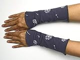 wendestulpen nähen  Stulpen in Wunschfarben gefüttert Armstulpen Handstulpen WendeStulpen Handschmuck Baumwoll-Jersey grau Pusteblume