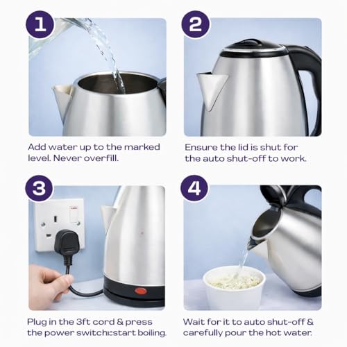Image of SHA Motherly Love Stainless Steel Electric Kettle 1.8 Litre | 1500W Fast Boiling | Auto Shut-Off | Water Boiler for Tea, Coffee & Kitchen Use