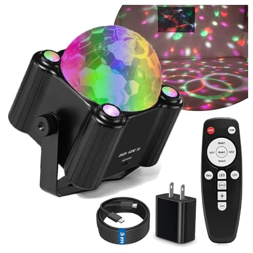 Disco Lights Party Lights QinGerS Dj Stage Light 7 Colors Sound Activated for Christmas KTV Club Lights Romantic decorati