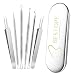 BESTOPE Upgraded 6-in-1 Blackhead Remover Pimple Comedone Extractor Tool Acne Removal Kit - Treatment for Blemish, Whitehead Popping, Zit Removing for Risk Free Nose Face Skin - Silver