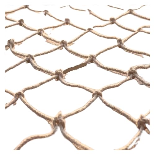 FNUQCOA Natural Jute Rope Net Child Safety Climbing Garden Stair Protective Fence Mesh Anti Bird Deer Chicken Decoration Ceiling(1Mx5M,Dia 6MM Mesh 10x10CM)
