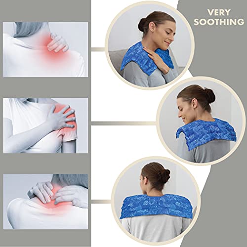 Nature Creation Reusable Microwave Heat Pad - Microwave Heating Pad For Neck, Shoulders & Upper Back, Cold Compress & Hot Pack, Heat Pack Warming Pad, Microwavable Heating Pads, Blue Flowers 1 Pack #TOP1