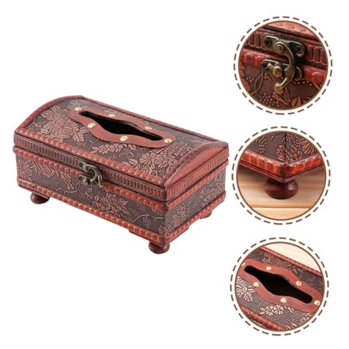 Boîte à mouchoirs rétro distributeur en bois 2 pièces - 4