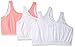 Fruit of the Loom Womens Tank Style Sports Bra, White/White/Popsicle Pink - 3 Pack, 38