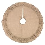 48 Inch Brown Burlap Christmas Tree Skirt