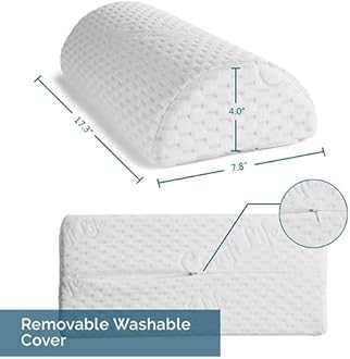 ComfiLife Bolster Pillow for Legs, Knees, Lower Back - 100% Memory Foam Half Moon Pillow - Semi Roll Pillow for Lower Back Pain Relief - Great as Under Knee Pillow, Leg Rest Pillow, Lumbar Pillow