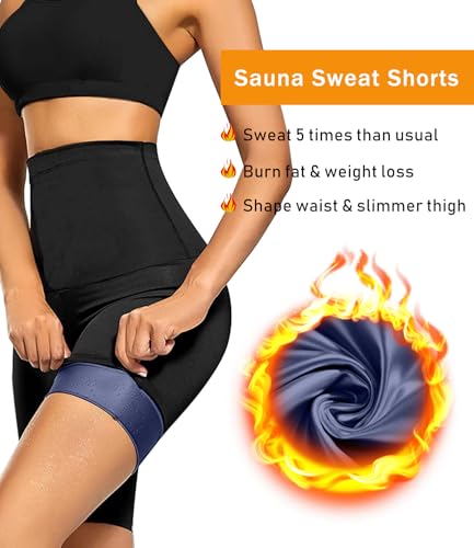 Image of Sauna Sweat Short Pants Suits for Women High Waist Slimming Shorts Compression Thermo Workout Body Shaper Thighs