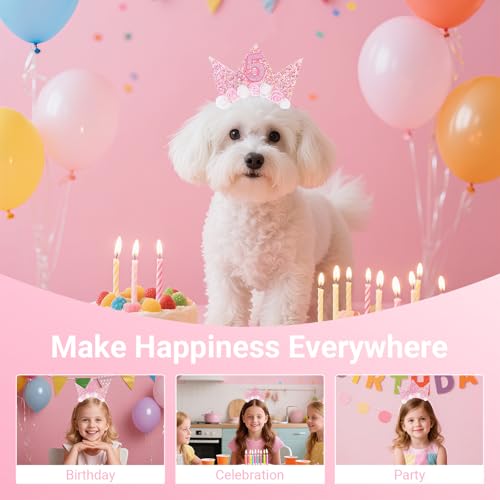 Birthday Tiara Crown with Sash for Party Decorations