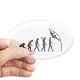 CafePress Pole Vault Evolution Oval Bumper Sticker, Euro Oval Car Decal