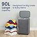 XABITAT Dual Section 90L Laundry Basket with Wheels and Lid – Tall divided Double Laundry Hamper with 2 Removable Washable Bags, Large Laundry Sorter for Easy Clothes Separation