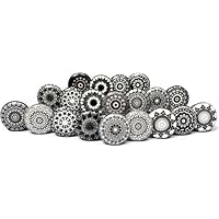 Set Di 12 Pomelli In Ceramica Dipinti A Mano - Design Vintage Per Armadi E Cassetti, Diametro 40mm - Foto 5