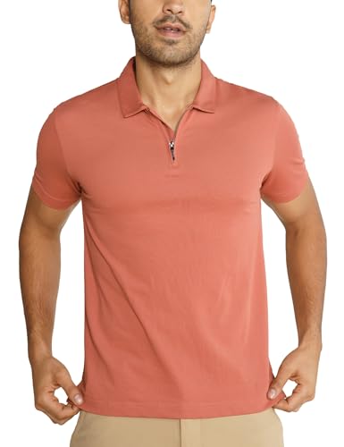 Image of DAMENSCH Constant Men's All-Degree Thermoregulating Pique Contrast Neck Polo T-Shirt