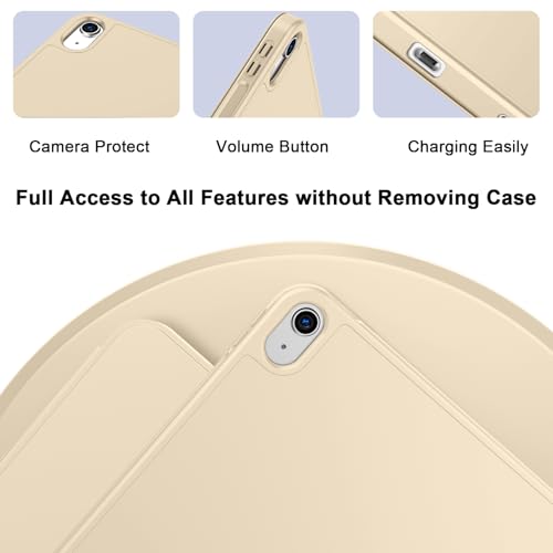 Image of ToaPoia Case for iPad (A16) 11 Inch 2025 /iPad 10th Generation 10.9 Inch 2022, Slim Trifold Stand Protective Cover with Pencil Holder and Soft TPU Back,Support Auto Sleep /Wake (Champagne Gold)