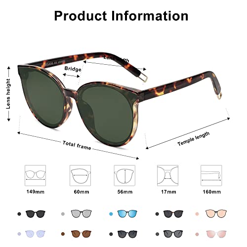 SOJOS Fashion Round Sunglasses for Women Men Oversized Vintage Shades SJ2057
