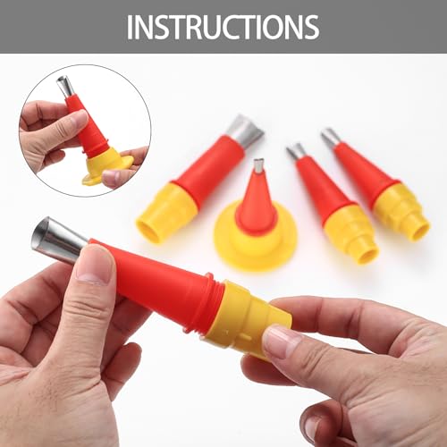 26-in-1 Ein Satz einteiliger Edelstahldüsen Silikon zum Abdichten, Kartuschenspitzen, Silikondüsen Universal Integrierte Gummidüse Werkzeug Kit, Edelstahl Dichtungsdüse Werkzeug Silikontüllen