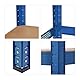 Relaxdays Schwerlastregal, 5 Ebenen, HBT: 180x70x30 cm, 500 kg Tragkraft, Stahl, Lagerregal für Keller & Garage, blau