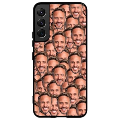 Bleu Reign Personalized Big Head Photo Custom Face Cut Out Phone Case for Samsung Galaxy - Funny Gag Gift for Men, Women, Dad, Mom, Coworkers, Friends, s21-24, A23-55, Flip/Fold Multicolor Cover