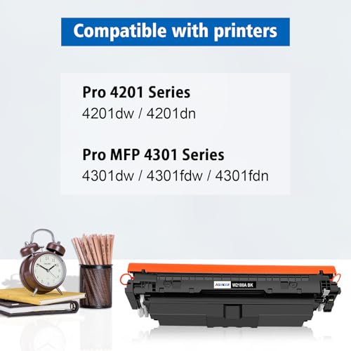 Toner noir 210A W2100A avec puce pour Color LaserJet Pro 4201dw 4201dn MFP 4301dw 4301fdw - 2