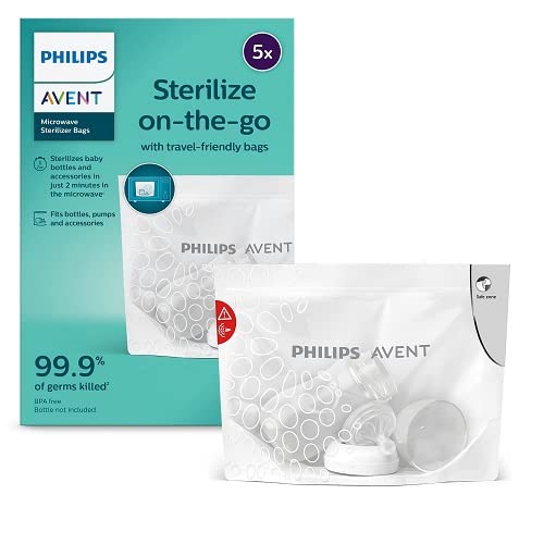 Philips AVENT Les pochettes de stérilisation pour micro-ondes accessoires repas, blanc