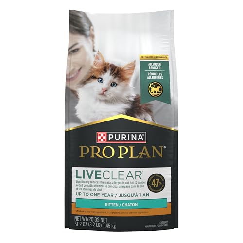 Purina Pro Plan LiveClear Allergen Reducing Dry Kitten Food, Chicken & Rice - 1.45 kg Bag image 2
