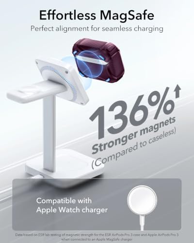 Image of ESR for AirPods Pro 3 Case (2025), Compatible with MagSafe, Burgundy