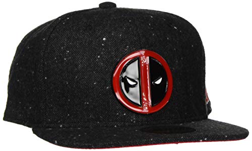Bioworld - Difuzed Casquette Marvel Deadpool Logo Metal Baseball, Gris (Gris Et Rouge 000), (Taille Fabricant:Taille Unique) Mixte
