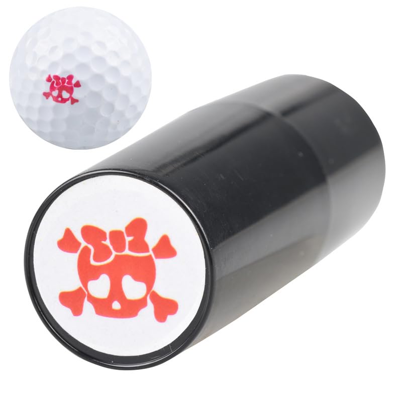 LUZBOSE Golf Ball Stamp Marker Reusable Ink Stamps for Books, Cloth Crafts, Personalize Your Golf Balls, Skull