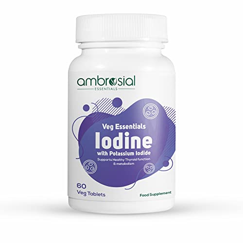 Ambrosial Iodine & Potassium Iodide 60 Veg Tablets (Pack of 1-60 Tablets)