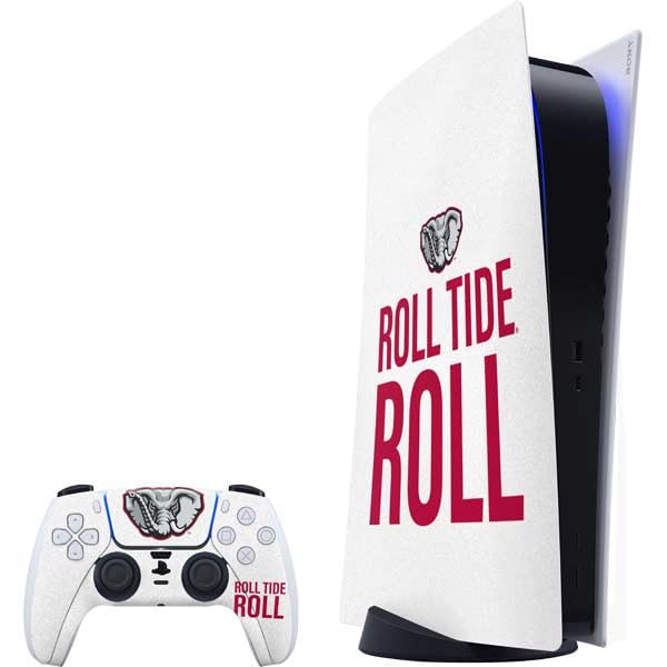 Skinit Decal Gaming Skin Compatible with PS5 Bundle - Officially Licensed University of Alabama Crimson Roll Tide Design