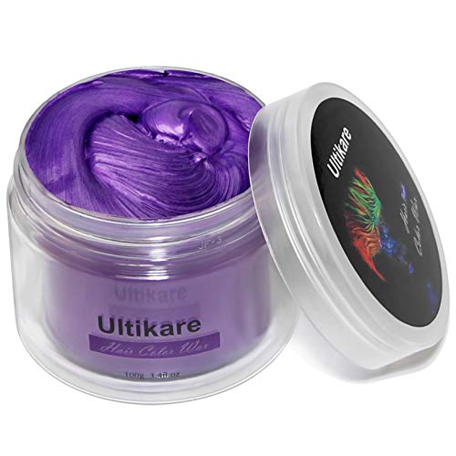 Cera Gris del color del pelo, Ultikare cera de color para el pelo Temporal Cera natural desechable para teñir el cabello en color Cosplay, partido (Morado)