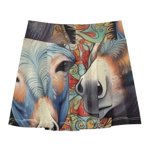 Uniform Girls Skorts Athletic Shorts Toddlers Tennis Skirts Butterfly Skirt Funny Donkey Mysterious Vibrant 4t2