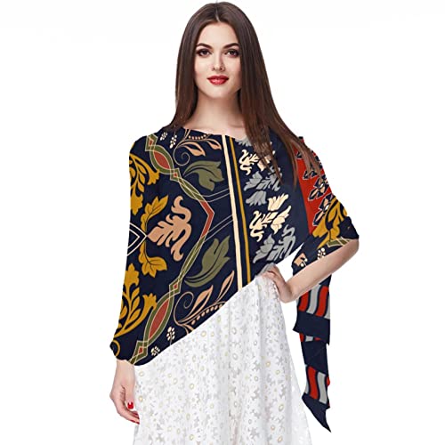 Châles et écharpes bohèmes vintage multicolores femme grand format ethnique