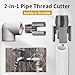2025 New 1/2'' and 3/4'' Water Pipe Internal and External Integrated Threader, Integrated Internal & External Pipe Threading Tool, Electric Drill Compatible Pvc Pipe Threader Kit (1/2