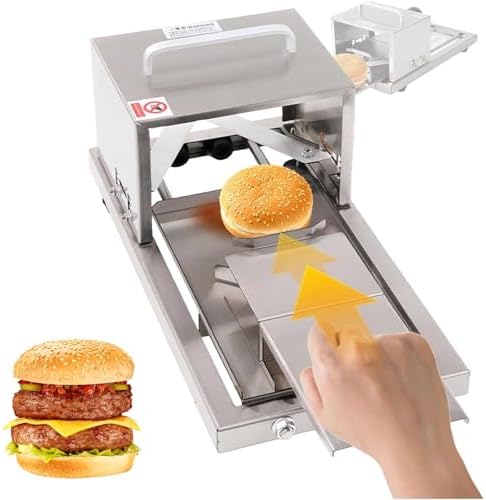 Commercial Manual Bagel Slicer, Manual Hamburger Bun Slicer, With Sliding Function, 4 Thickness Settings, Stainless Steel Construction, Can Evenly Slice Bagels And Bread.