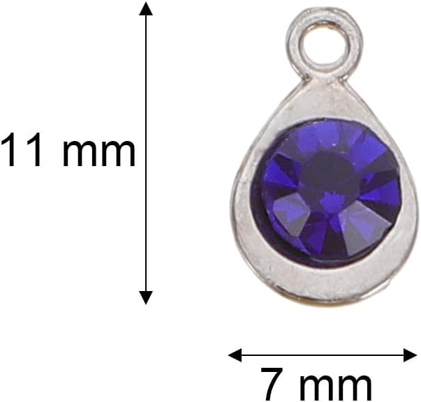 EXCEART Glass Drill Pendant Charms for Jewelry Making Diy Craft Accessories Mixed Colors 0.43X0.27X0.11 Inch for Necklace Bracelet Keychain Handmade Ornaments - Image 2