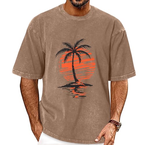Image of Oversized Tshirts for Men Short Sleeve Vintage Washed Basic Loose Tees 2026