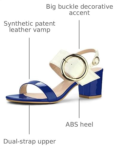 Allegra K Allegra K Women's Slingback Block Deep Blue High Heel Sandals - 6 M US