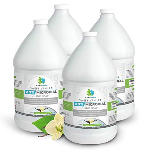 Plainly Earth 4 pack - 1 Gallon Soap - Anti Microbial Soap - Natural Liquid Hand Soap - Sulfate-Free Gel Hand Wash - Extra Strength Hand Soap - Hand Cleanse - Moisturizing Hand Soap - Gentle Soap