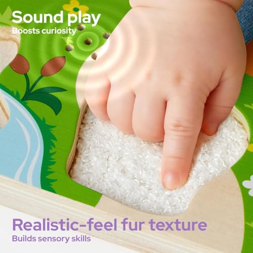 lalalark Tactile & Sound Wooden Chunky Puzzles for Baby 2-4, Musical Farm Animal Toys, Educational Wooden Block Puzzles, Kids Christmas Birthday Gifts, Toddler Learning Toys for 2 Years Old Boys Girls - Thumbnail 2