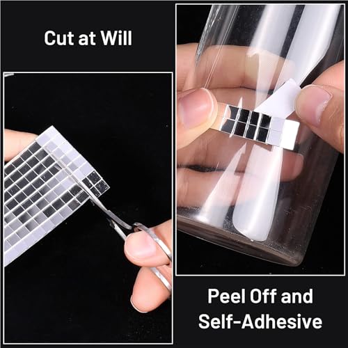 NICEIN®2880 Pcs - DIY Handwerk Dekoration - Spiegelfolie selbstklebend - mosaikfliesen | Mosaiksteine zum basteln - peel and stick tiles | Spiegel mosaik selbstklebend deko für Discokugel (5mm)