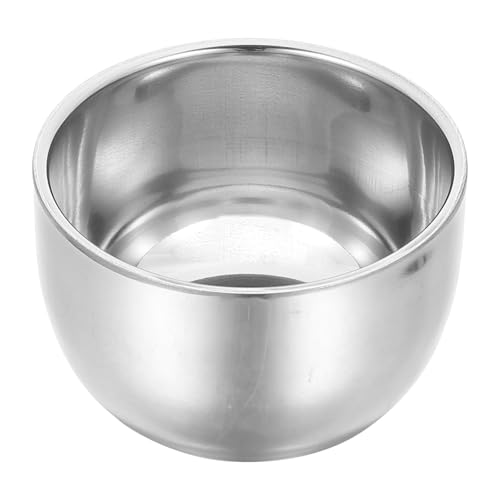 Hemobllo Taza de Afeitar de Acero Inoxidable 304 Doble Capa 200Ml Cuenco Profesional para Hombre Recipiente Práctico para Espuma de Afeitar Accesorio Compacto para Cuidado Personal y